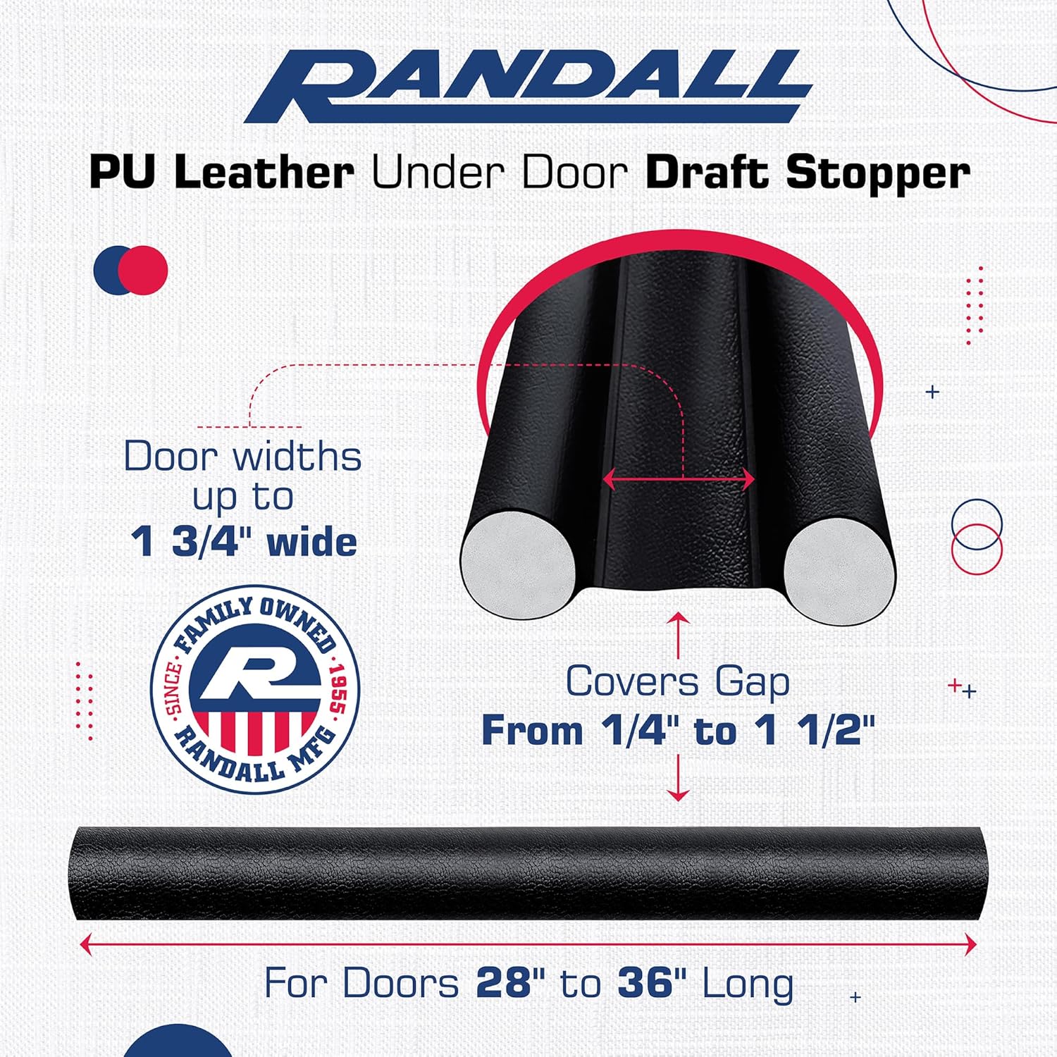 Randall Manufacturing Extreme Draft Stopper 36 Black