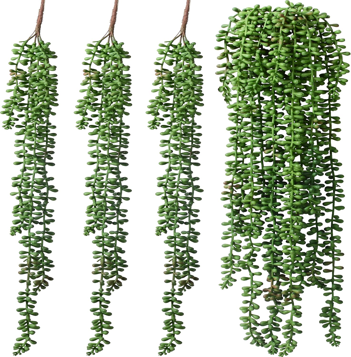 HANDIC 3 Pack Artificial String of Pearls Plants Green Hanging Decor