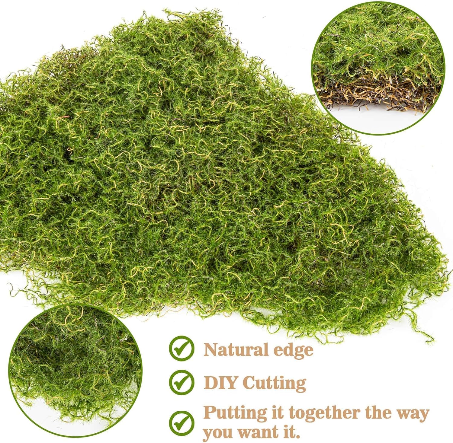 Sukh Faux Moss Sheet Green Artificial Moss for Crafts