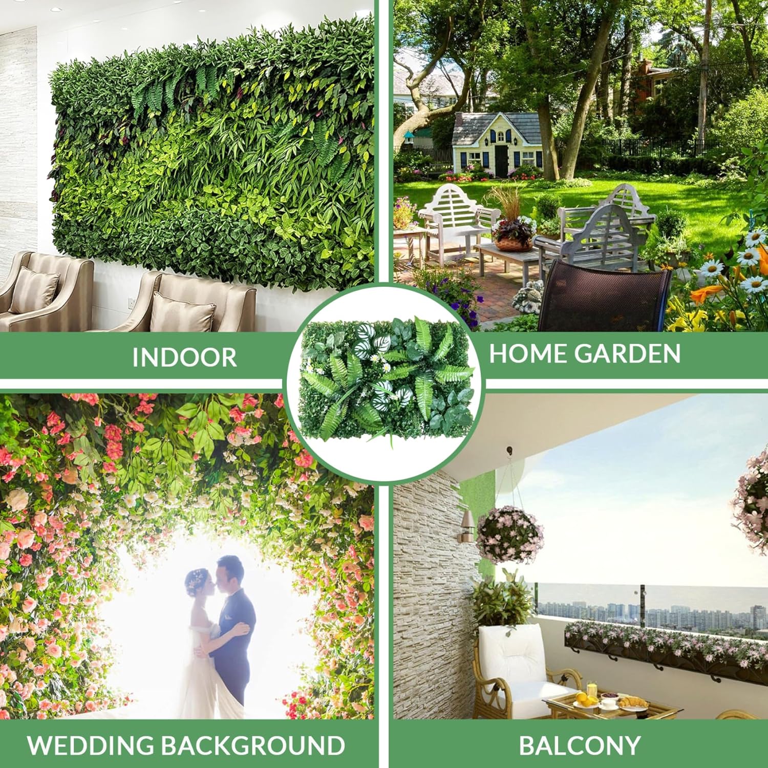 Nassmoss Artificial Plant Wall Panels 16x24in Realistic Greenery Decor